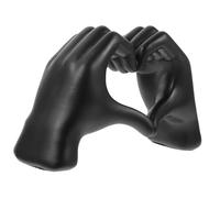 FUNOMOCYA Sculpture Décorative en Résine Forme Geste de Main Cœur Noir, Résistante à l'usure et Incassable, pour Étagère ou Espace Intérieur Élégant