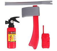 FUNOMOCYA Set Accessoires de Pompier pour Garçon Fille Plastique Sûr Jouets Éducatifs de Rôle avec Extincteur Mégaphone et Mallette Apprentissage Sécurité Incendie pour Garçon et Fille