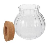 FUNOMOCYA Station de Propagation Plantes Petit Vase en Verre Transparent avec Couvercle en Liège, Vase D'hydroculture Décoratif pour Table, pour Jardinage Intérieur et Boutures, Terrarium