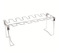 FUNOMOCYA Support en Acier Inoxydable pour Cuisses de Poulet Accessoire de Barbecue Grille à Rôtir Pliable pour Viande Outil Cuisine d'Extérieur Facile à Nettoyer pour Barbecue et Camping