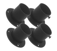 FUNOMOCYA Supports de Tringle à Rideau de en Acier Inoxydable Noir 4pcs, Douille de Tige 25 mm, Support Latéral pour Penderie et Barres de Séchage de Vêtements, Heavy Duty