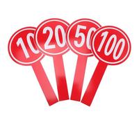 FUNOMOCYA Tableaux Blancs Effaçables Rouges 4 Pièces en Pvc, Faciles à Utiliser pour Écriture et Effacement, pour Notation et Présentation Lors D'enchères ou Jeux