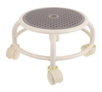 FUNOMOCYA Tabouret à Roulette Rond Pratique en Plastique, Petit Tabouret Bas Facile à Déplacer pour Pédicure et Usage à Domicile, Design Simple et Classique