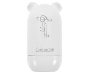 FUNOMOCYA Tampon Roulant à Cinq Lignes pour Écriture Musicale en Plastique Blanc et Noir, Outil Auto-encreur Facile pour Enseignants en t Préparation de Leçons