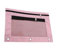 FUNOMOCYA Trousse à Crayons Rose Grosse Capacité Double Poche Zippée Transparente 3 Anneaux pour Classeur Pochette en Tissu Oxford et PVC pour Fournitures Scolaires et Bureau Pochette à