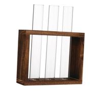 FUNOMOCYA Tube à Essai Hydroponique En Verre Transparent Support En Bois Pour Décoration Intérieure Jardin Bureau, Pot De Fleurs Petit Format Pour Plantation D’intérieur, Terrarium Fonctionnel Élégant