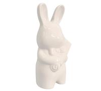 FUNOMOCYA Vase à Fleurs Porcelaine Lapin Décoratif Pot Plante Hydroponique pour Bureau ou Salon Vase Animal Design pour Arrangements DIY