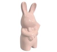 FUNOMOCYA Vase Céramique Lapin Japonais Pot Animal Décoratif pour Fleurs Fraîches ou Hydroponiques Figurine Porcelaine Réaliste pour Bureau et Salon Cadeau pour Amateurs de Plantes