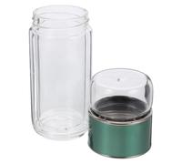 FUNOMOCYA Verre Isolant 280ml en Verre, PP et Silicone pour Thé | Anti-brûlure, Poignée de Transport, Usage Extérieur, Boisson Froide, pour Filles, Service Quotidien