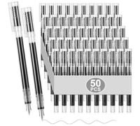 FunooFuno Lot de 50 stylos plume jetables à pointe fine en acier inoxydable pour écriture lisse pour journal, dessin, croquis, gribouillage, fournitures de bureau, artiste débutant, rentrée scolaire