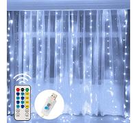 FUNPENY Guirlande lumineuse pour rideau de fenêtre, 300 LED, 8 modes d'éclairage, alimentation USB, lumières étanches pour Noël, chambre à coucher, fête, mariage, maison, jardin, décorations murales