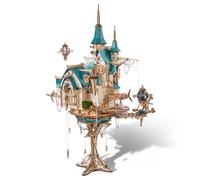 FUNPOLA Puzzle 3D en Bois Château à Vapeur - Kit de Construction château Flottant Steampunk Baroque avec Engrenages mécaniques, Cadeau Unique pour Adultes et Adolescents