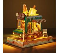 FUNPOLA Puzzle 3D en Bois pour Camion de Glaces - Maquette en Bois à Construire Miniature avec lumières LED - Cadeau créatif Parfait pour Adultes (14+)