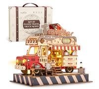 FUNPOLA Puzzle 3D en Bois pour Camion de Voyage - Kit de Camion d'aventure Miniature à Monter soi-même avec lumières LED - Cadeau créatif pour Enfants et Adultes (Voyage)