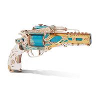 FUNPOLA Puzzle 3D en Bois Revolver Steampunk - Kit d’Assemblage DIY Revolver mécanique, Cadeau créatif et Unique pour Adultes et Adolescents （Bleu）