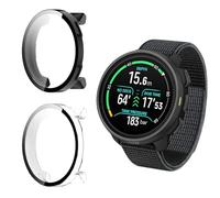 Funrae Coque Compatible avec Suunto Nautic S [2 pièces], Case Protection Étui avec Verre trempé Protecteur D'écran PC Coque Anti-Rayures Bumper Couverture Complète - Transparent&Noir