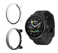 Funrae Coque Compatible avec Suunto Race S [2 pièces], Case Protection Étui avec Verre trempé Protecteur D'écran PC Coque Anti-Rayures Bumper Couverture Complète - Transparent&Noir