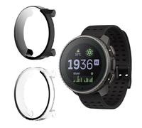 Funrae Coque Compatible avec SUUNTO Vertical [2 pièces], Case Protection Étui avec Verre trempé Protecteur D'écran PC Coque Anti-Rayures Bumper Couverture Complète - Transparent&Noir
