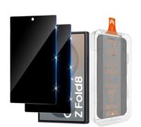 Funrae Lot de 2 films de protection d'écran pour Samsung Galaxy Z Fold 8 5G en verre blindé - Protection latérale 28° - Anti-espion - Extrêmement résistant aux rayures - Film 9H - Sans bulles