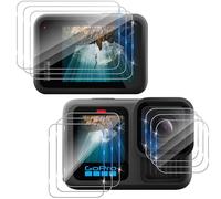 Funrae Protection D'écran pour Go Pro Hero 13 Black Verre Trempé et Caméra Arrière Protecteur [3+3+3 Pcs], Dureté 9H Protecteur film Accessoires, [Ultra HD] Film Vitre Trempé Protection écran