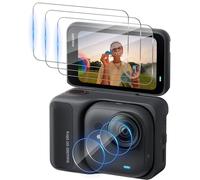 Funrae Protection D'écran pour Insta360 Go Ultra Verre Trempé et Caméra Arrière Protecteur [3+3 Pcs], 9H Protecteur film Accessoires, [Sans Bulles] [Ultra HD] Film Vitre Trempé Protection écran