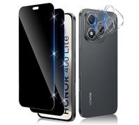 Funrae Verre Trempé Anti-Espion pour Honor 400 Lite 5G avec Caméra Arrière Protecteur [2+2 Pcs], Protection Objectif Caméra pour Tout Coque，Dureté 9H HD Glass Anti-Spy Protection d’écran