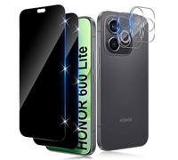 Funrae Verre Trempé Anti-Espion pour Honor 600 Lite 5G avec Caméra Arrière Protecteur [2+2 Pcs], Protection Objectif Caméra pour Tout Coque, 9H HD Glass Anti-Spy Protection d’écran