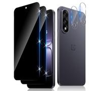 Funrae Verre Trempé Anti-Espion pour OnePlus Nord 5 5G avec Caméra Arrière Protecteur [2+2 Pcs], Protection Objectif Caméra pour Tout Coque，Dureté 9H HD Glass Anti-Spy Protection d’écran