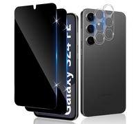 Funrae Verre Trempé Anti-Espion pour Samsung Galaxy S24 FE 5G avec Caméra Arrière Protecteur [2+2 Pcs], Protection Objectif Caméra pour Tout Coque，Dureté 9H HD Glass Anti-Spy Protection d’écran