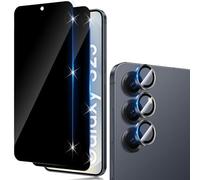 Funrae Verre Trempé Anti-Espion pour Samsung Galaxy S25 5G avec Caméra Arrière Protecteur [2+1 Pcs], Protection Objectif Caméra pour Tout Coque，Dureté 9H HD Glass Anti-Spy Protection d’écran