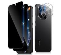 Funrae Verre Trempé Anti-Espion pour Xiaomi 15T/15T Pro 5G avec Caméra Arrière Protecteur [2+2 Pcs], Protection Objectif Caméra pour Tout Coque，Dureté 9H HD Glass Anti-Spy Protection d’écran