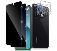 Funrae Verre Trempé Anti-Espion pour Xiaomi Redmi Note 13 Pro 5G avec Caméra Arrière Protecteur [2+2 Pcs], Protection Objectif Caméra pour Tout Coque，Dureté 9H HD Glass Anti-Spy Protection d’écran