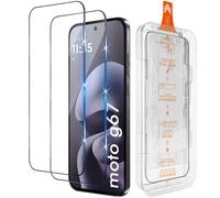 Funrae Verre Trempé pour Motorola Moto G87/G67/G77 5G | 2 Pièces Protection D'écran [Installation automatique], Anti-Rayures 9H Dureté HD [Sans Bulles] Film de Protection écran