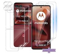 Funrae Verre Trempé pour Motorola Razr 60 Ultra /50 Ultra, 2 PCS 9H Dureté Avant protection Écran + 2 Pcs Flexible À l'intérieur Protection Ecran + 2 Pcs Caméra Arrière Protecteur, HD Verre Film Écran