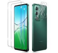 Funrae Verre Trempé pour OPPO A5 4G/ 5G/ OPPO A5m avec Caméra Arrière Protecteur[2+2 PCS], Dureté 9H [Sans Bulles] [Ultra HD] Ultra Résistant Film Vitre Trempé Protection écran [Transparente]