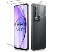 Funrae Verre Trempé pour OPPO A80 5G avec Caméra Arrière Protecteur [2+2 Pièces], Dureté 9H [Sans Bulles] [Ultra HD] Ultra Résistant Film Vitre Trempé Protection écran [Transparente]