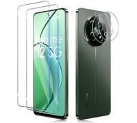Funrae Verre Trempé pour Realme 12 5G / Realme 12x 5G avec Caméra Arrière Protecteur [2+2 Pièces], Dureté 9H [Sans Bulles] [Ultra HD] Ultra Résistant Film Vitre Trempé Protection écran [Transparente]