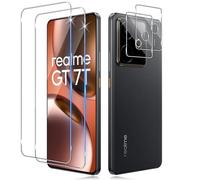 Funrae Verre Trempé pour Realme GT 7 5G/GT 7T 5G avec Caméra Arrière Protecteur[2+2 PCS], Dureté 9H [Sans Bulles] [Ultra HD] Ultra Résistant Film Vitre Trempé Protection écran [Transparente]