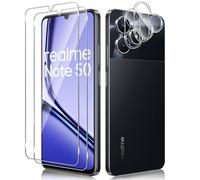 Funrae Verre Trempé pour Realme Note 50 / Realme C51 avec Caméra Arrière Protecteur [2+2 Pièces], Dureté 9H [Sans Bulles] [Ultra HD] Ultra Résistant Film Vitre Trempé Protection écran [Transparente]