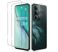Funrae Verre Trempé pour Realme P3 Lite 5G avec Caméra Arrière Protecteur[2+2 PCS], Dureté 9H [Sans Bulles] [Ultra HD] Ultra Résistant Film Vitre Trempé Protection écran [Transparente]