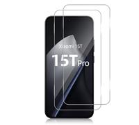 Funrae Verre Trempé pour Xiaomi Mi 15T Pro/17T PRO/15T 5G [2 pièces], Protection écran [9H Dureté] Film Vitre en Trempé, Sans Bulle, Anti Rayures, 0.33MM HD Transparente Vitre Trempé