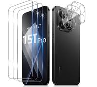 Funrae Verre Trempé pour Xiaomi Mi 15T Pro 5G avec Caméra Arrière Protecteur[3+3 PCS], Dureté 9H [Sans Bulles] [Ultra HD] Ultra Résistant Film Vitre Trempé Protection écran [Transparente]
