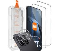 Funrae Verre Trempé pour Xiaomi Mi 17T Pro/15T Pro 5G | avec Caméra Arrière Protecteur [2+2 PCS], Dépoussiérage Automatique, Protection écran [9H Dureté] HD Film Vitre en Trempé