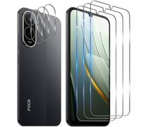 Funrae Verre Trempé pour Xiaomi Poco C81 Pro 4G avec Caméra Arrière Protecteur[3+3 PCS], Dureté 9H [Sans Bulles] [Ultra HD] Ultra Résistant Film Vitre Trempé Protection écran [Transparente]