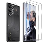 Funrae Verre Trempé pour ZTE nubia Red Magic 11 Air avec Caméra Arrière Protecteur[2+2 PCS], Dureté 9H [Sans Bulles] [Ultra HD] Ultra Résistant Film Vitre Trempé Protection écran [Transparente]