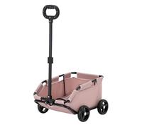funrautz Poussette à 4 roues pour chien, transport portable pour chats et chiens de petite et moyenne taille, chariot de jogging léger pour voyage et promenade, rose