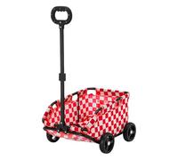 funrautz Poussette à 4 roues pour chien, transport portable pour chats et chiens de petite et moyenne taille, chariot de jogging léger pour voyage et promenade, rouge