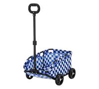 funrautz Poussette à 4 roues pour chien, transport portable pour chats et chiens de petite et moyenne taille, chariot de jogging léger pour voyage et promenade, bleu
