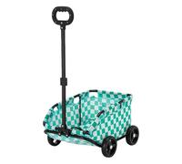 funrautz Poussette à 4 roues pour chien, transport portable pour chats et chiens de petite et moyenne taille, chariot de jogging léger pour voyage et promenade, vert
