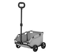 funrautz Poussette à 4 roues pour chien, transport portable pour chats et chiens de petite et moyenne taille, chariot de jogging léger pour voyage et promenade, gris